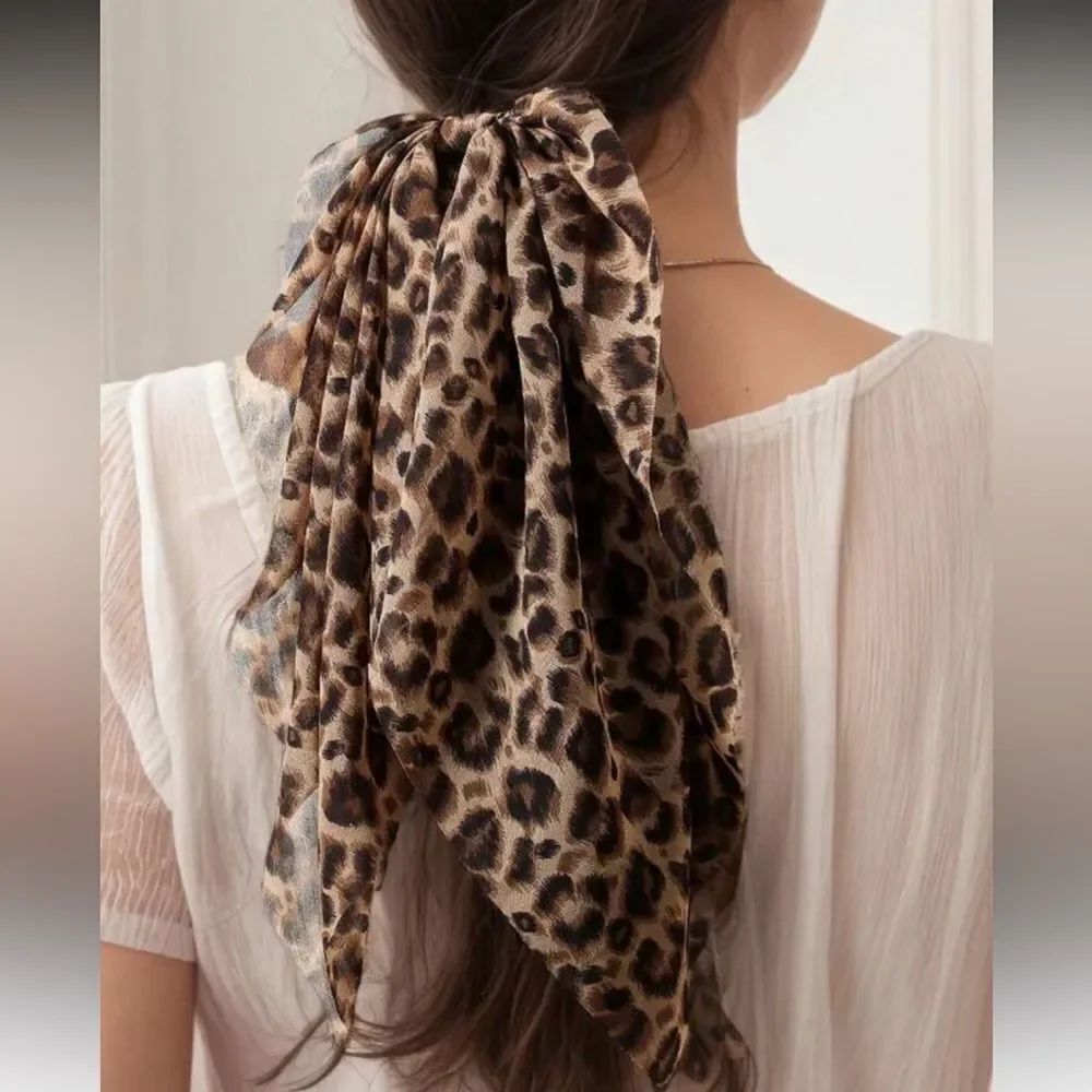 Leopard Print Hair tie Bow N1460
